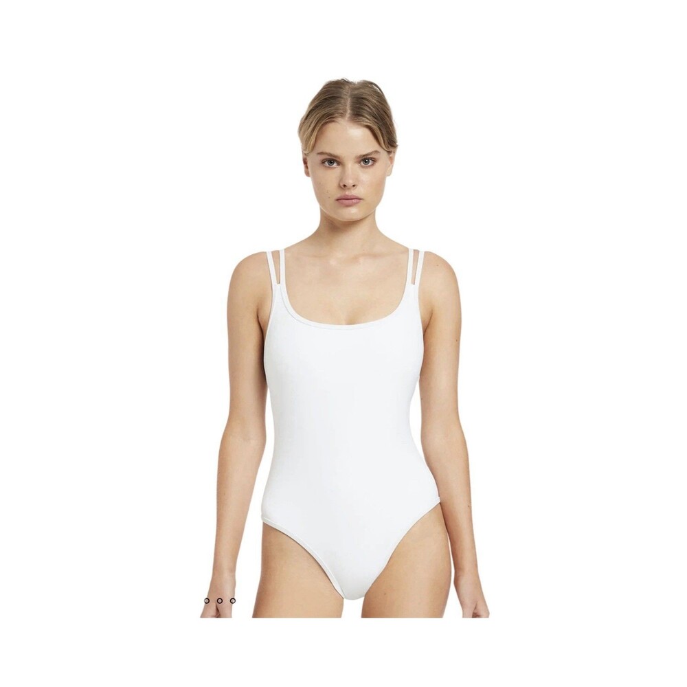 JETS Australia White Double Strap One-Piece Swimsuit Women’s Size 6 NWT READ